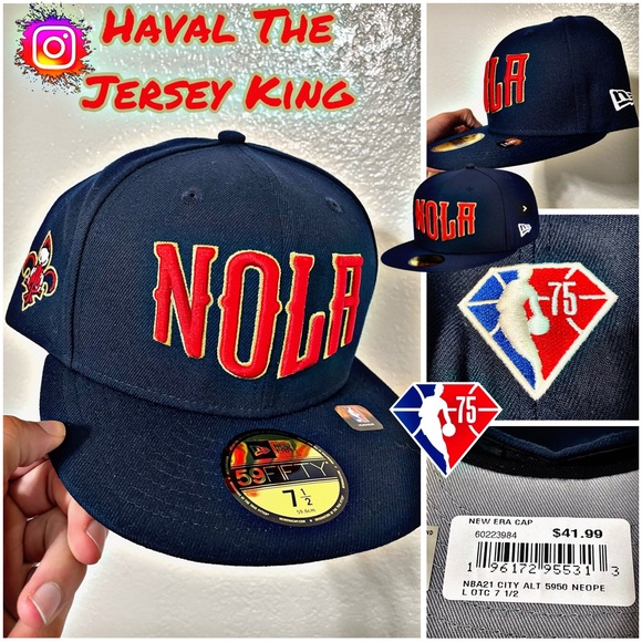 Men's New Orleans Pelicans New Era Navy 2021/22 City Edition 59FIFTY Fitted Hat - Picture 1 of 2